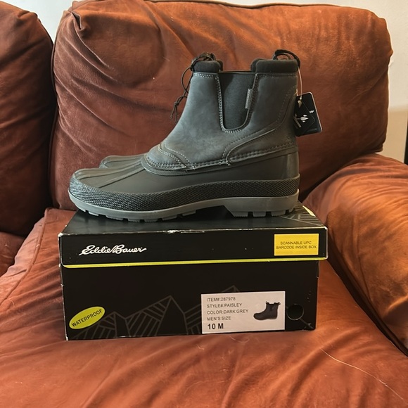 Eddie Bauer Waterproof Boots Size 10 New in Box Gray - Picture 4 of 8